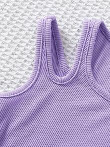 SHEIN Tween Girls' Fitted Casual Colorful Candy-Colored Soft & Comfortable Camisole Multipack - Multicolor - View 4