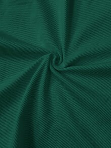 Slaydiva Plus Size Casual Basic Fitted White Round Neck Off-Shoulder Tank Top - Green - View 7