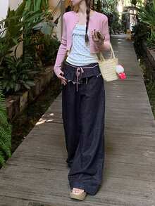 DAZY Women's Korean Style Washed Casual Jeans, Versatile For All Seasons - Blue - View 3