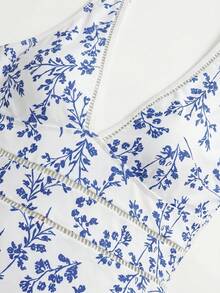 Swim Oasis Plus Size Digital Print Fashionable Casual Vacation One-Piece Swimsuit - Blue - View 9
