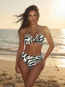 Swim SXY Trang phục mùa hè cho phụ nữ 2 bộ đồ bơi cạp cao họa tiết hoa ngẫu nhiên cho phụ nữ mùa hè - Nhiều màu - Xem 6
