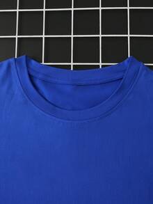 NEOREFINED 5pcs/Set Men's Casual Solid Color Short Sleeve T-Shirts, Holiday - Royal Blue - View 3