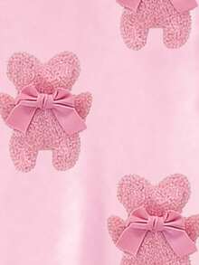 Bộ đồ thể thao thoải mái, thời trang, ngọt ngào, dễ thương, tối giản với họa tiết gấu bông và nơ cho bé gái, gồm áo thun ngắn tay và quần short, thích hợp mặc từ xuân sang hè, phù hợp cho hoạt động ngoài trời, màu hồng nhạt tươi mát cho mùa hè. - Nhiều màu - Xem 5