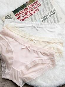 DAZY 4pcs Lace Patchwork Seamless Women's Underwear For Summer - Multicolor - View 9