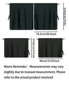 4pcs/Set Car Privacy Curtain Set - Suitable For Sedans And SUVs, Including Rear Seat & Side Window Separator With Storage Bag - black - View 11