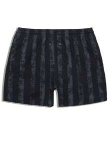 Manfinity Swimmode Men's Summer Vacation American Flag Print Drawstring Waist Beach Shorts Holiday / Vacation / Beach / Hawaii / Tropical / Swim /  Bathing - Black - View 4