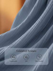 ELLERISSA Plus Size Dusty Blue Textured Tie Front Blouson Sleeve Top & Wide Leg Pants Co-Ord Set - Dusty Blue - View 7