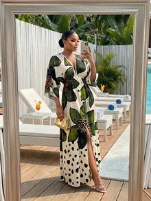 SHEIN Lady Váy đầm công sở thanh lịch cho nữ mùa xuân, hè, thu và đông, dự tiệc năm mới. - Nhiều màu - Xem 6