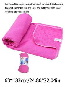 1pc Non-Slip Hot Yoga Towel, Made Of Water-Absorbent And Soft Microfiber, Available In Multiple Colors, Suitable For Bikram, Pilates And Yoga Mats. - Multicolor - View 9