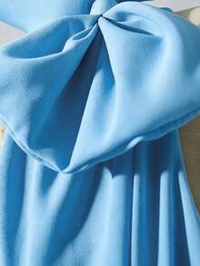 SHEIN Elegantes Mädchenkleid aus Chiffon Einfarbig mit 3D-Schleifen-Schulterdesign, leicht und weich, geeignet für Urlaub, Abschluss, Schulanfang, Hochzeitssaison, Partys und formelle Anlässe - Pink - Übersicht 7
