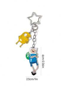 ADVENTURE TIME X SHEIN Mặt dây chuyền hình hoạt hình dễ thương bằng hợp kim kẽm, thích hợp làm quà tặng, ví, cặp sách, ba lô, phụ kiện xe hơi. - Nhiều màu - Xem 4