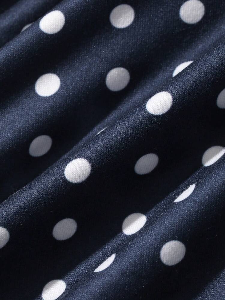 Dazy Plus Plus Size Women's Polka Dot Print Lace Patchwork Waist Adjustable Strap Long Nightgown, Sexy Summer Sleepwear