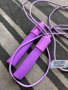 Counting Jump Rope Rubber Cord Digital Counter Adjustable Length Sponge Handle Non Slip Lightweight For Home Gym Cardio Fitness Workout Exercise - Purple - View 1