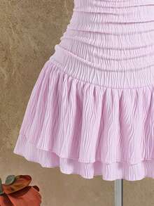 Sparklyn Tween Girls' Vacation Casual Starfish Pendant Decor Sleeveless Dress - Pink - View 4