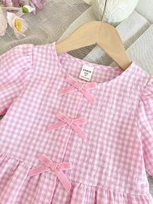 LMoss Kids Young Girl Woven Plaid Casual Shirt - Pink - View 4