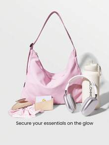 GLOWMODE 17L Unadjustable Textured Water-Resistant Shoulder BagFall Winter - Sugar Pink - View 4