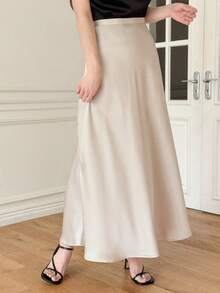 DAZY Women's Solid Color Simple Casual Daily Wear Skirt Summer - Apricot - View 8