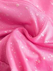SHEIN 2件套女童纯色针织吊带背心和短裤运动服套装 - 玫紅色 - 查看 8