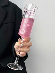 High-Borosilicate Designer High-Heeled Glass, An Worthy Wine Glass With A Stunning Design, A Butterfly-Themed Champagne Glass, And A Cute Cocktail Glass - Multicolor - View 9