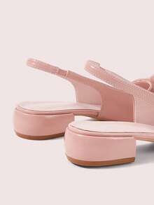 CUCCOO DOLLMOD Zapatos de mujer con punta redonda, decoración de lazo rosa mate, lindos y dulces, zapatos de estilo Mary Jane con tira trasera y tacón grueso - Rosa - Ver 7