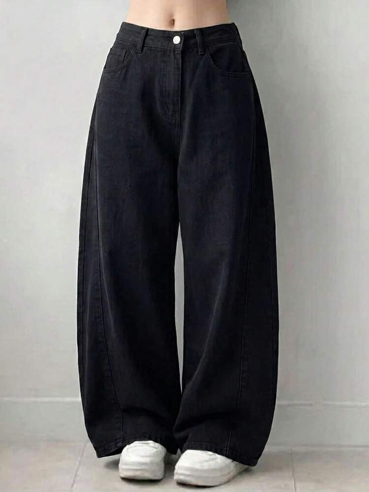 Women's Solid Color Minimalist Everyday Jeans