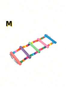 1 pieza Juguete para loro de diseño de escalera con cuentas teñidas a mano de color aleatorio, adecuado para accesorios y suministros de jaula de escalada y columpio para pájaros - Multicolor - Ver 18