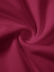SHEIN BASICS 女士休闲纯色针织低腰阔腿运动裤 - 酒紅色 - 查看 11