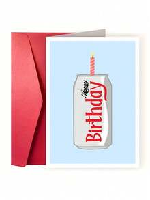 1pc Funny Diet Birthday Card With Can Design - Humorous Soda Lover Gift For Birthdays, Party Invitation & Celebration Greeting Card With Envelope, Perfect For Cola Enthusiasts, Birthday Party Decorations - Multicolor - View 5