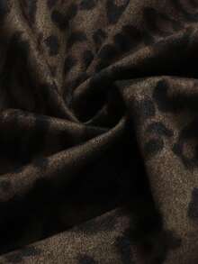 ROMWE MEN Men's Suede Fabric Rivet Decor Leopard Print Loose Fit Vest - Brown - View 4