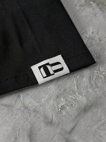 NEON BLANC 100% Cotton Twill Cross Embroidered Short Sleeve Shirt - Black - View 8