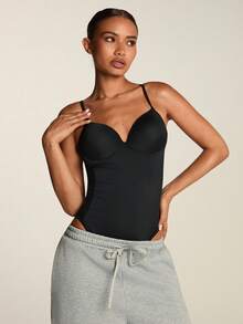 SHEIN BAE Tuta estiva da donna in nero con inserti in rete senza maniche - nero - Visualizzare 5
