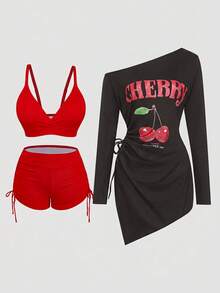Sweetra 2026 New Summer Beach Vacation Casual Plus Size Women Bikini Set Set With Cover-Up Dress - Multicolor - View 1