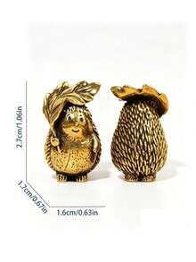 Zazumi 1Pc Flower Leaf Hedgehog Ornament, Brass Craft Texture, High-End Niche Cultural Creativity, Home Desktop Decoration - multicolor - View 5