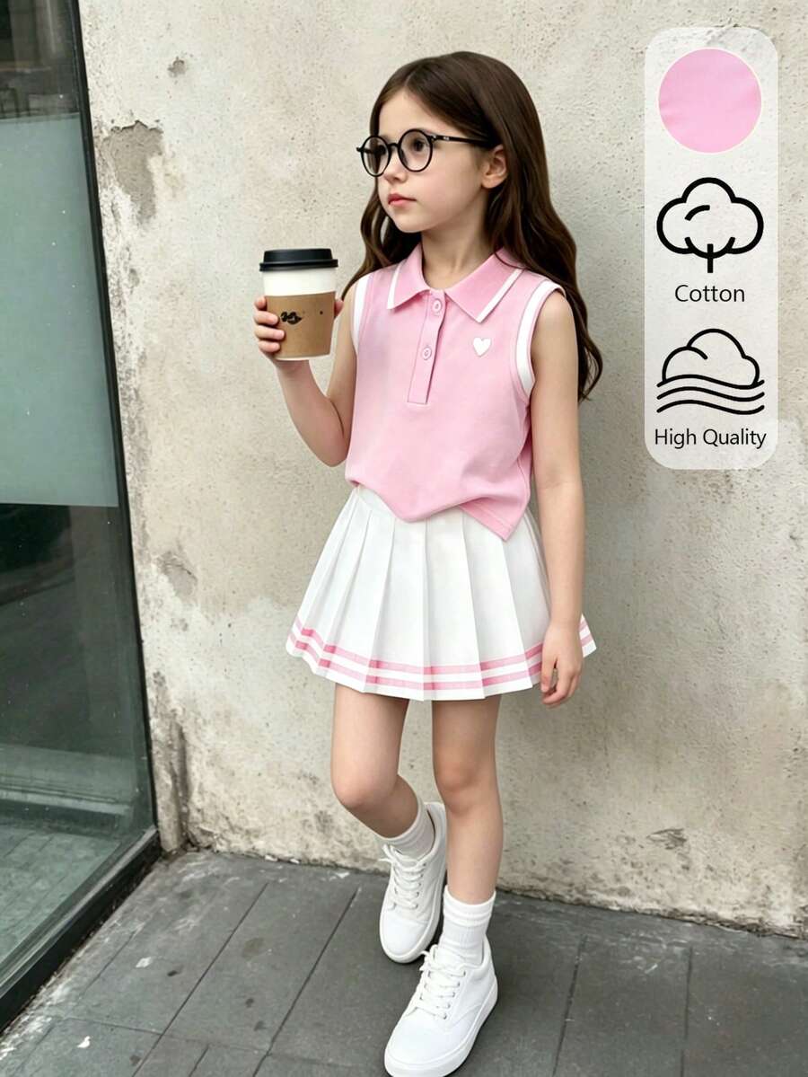 Elladie kids 少女馬球服 - 粉色 - 查看 1