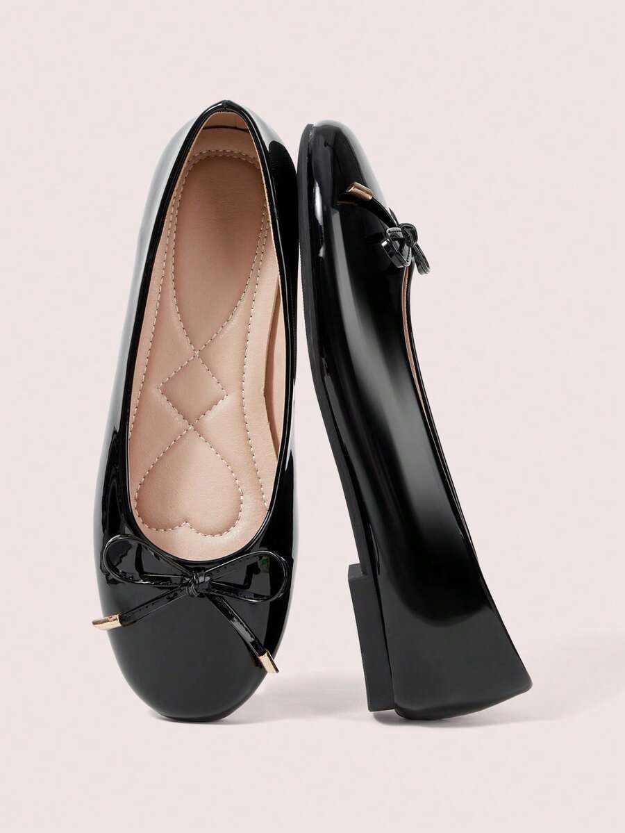 CUCCOO DOLLMOD Sepatu Flat Wanita, Sepatu Balet Ujung Bulat, Sepatu Slip-On Nyaman untuk Gaun, Bisnis, Santai, Kerja, Kantor, dan Kantor - Hitam - View 1