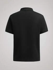 Officeau ALTZTAR 男士夏季商务凉领休闲度假 Polo 衫 - 黑色 - 查看 2