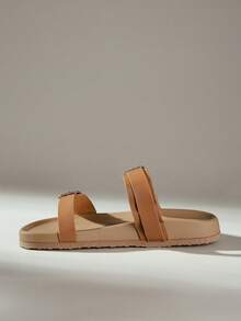 Solecia Sandal dengan Gesper Logam Ganda dan Sol Tebal, Sol Lembut, Serbaguna untuk Aktivitas Sehari-hari di Jalanan dan Musim Panas. - Unta dalam daftar - View 3