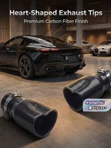 Car Modification Exhaust Throat Single Outlet Heart-Shaped Stainless Steel Exhaust Tip Muffler Tail Pipe Car Exterior Accessory - A - View 1