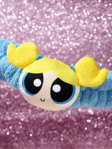 THE POWERPUFF GIRLS X SHEIN 1条柔软吸水头带，2条腕带，舒适方便，适合洗脸和沐浴。 - 藍色 - 查看 4