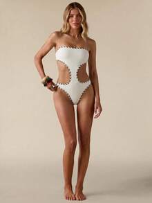 SHEIN BAE Phụ nữ một mảnh - trắng - Xem 7