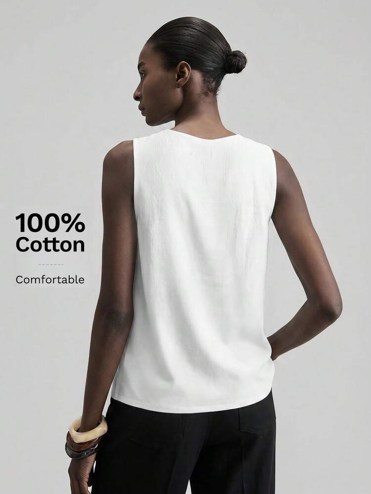 Women's Solid Color Pleated Casual Versatile Daily Wear Top All-Season Bohemian Style Vacation Outfits Seaside Women's Clothing Modern Urban Business