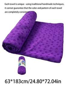 1pc Non-Slip Hot Yoga Towel, Made Of Water-Absorbent And Soft Microfiber, Available In Multiple Colors, Suitable For Bikram, Pilates And Yoga Mats. - Multicolor - View 11
