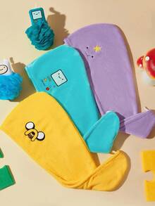 ADVENTURE TIME X SHEIN 1个可爱卡通刺绣干发帽，超强吸水干发帽，适合各种发质和发量，吸水快干 - 均碼 - 查看 1