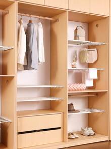 1pc Expandable Storage Partition Board, Kitchen Divider, Dorm Cabinet Multilayer Shelf, Bathroom Organizer, Decorative For Holiday, Room, Bedroom, Clothing Storage (Skort, Shoes, Jeans, Skirt, T-Shirt) - Multicolor - View 8