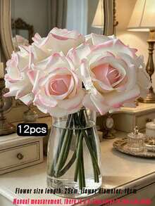 10pcs Simulation Holding Roses. 12pcs Simulation Touch Curled Rose Artificial Flower, Moisturizing Wedding Photography Decoration Flower, Home Garden Balcony Desktop Decoration, Latex Rose Bouquet, Birthday Gift, Graduation Party. - Multicolor - View 8
