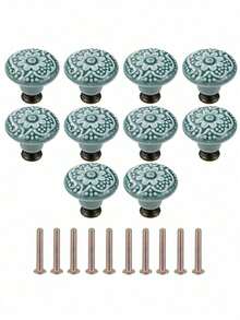 2/5pcs Drawer Knobs, Highly Attractive Cabinet Knob Pull Minimalist Handle , Stainless Steel Porcelain Ceramic Kitchen Cabinet Vintage Handle, Cabinet Bathroom Modern Door Handle,Kitchen Creative Drawer Furniture Hardware - multicolor - View 11