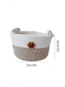 1PC Foldable Washable Woven Multi-Functional Pet Storage Basket For Desktop Toiletry Toy Clothing Home Organization Pet Clothes Room Clutter Toys Storage - Multicolor - View 14