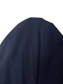 Rosumi 大码女式纯色简约日常短袖上衣和短裤两件套 - 藏蓝色 - 查看 10