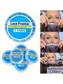 1PC Lace Front Wig Tape 0.8 10 2.54cm Strong Double Sided Adhesive Tape For Lace Wigs Hairpieces Toupee Extension Invisible Hold Breathable For Daily Beauty Tool - Blue - View 1