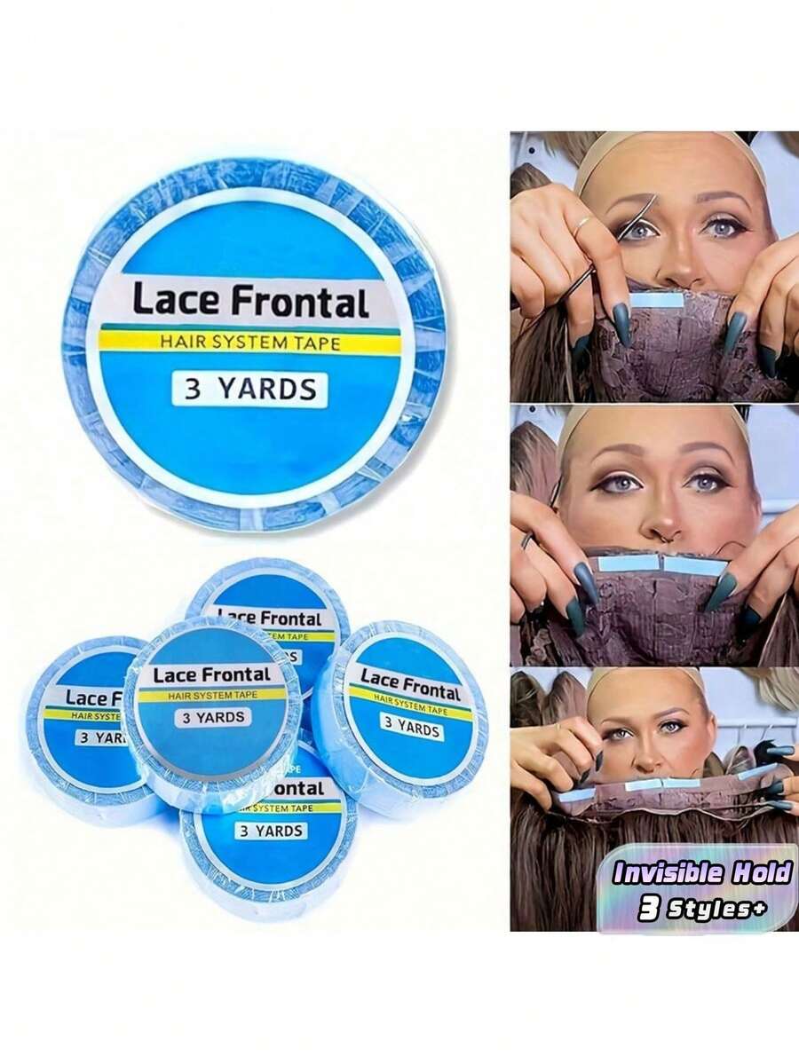 1PC Lace Front Wig Tape 0.8 10 2.54cm Strong Double Sided Adhesive Tape For Lace Wigs Hairpieces Toupee Extension Invisible Hold Breathable For Daily Beauty Tool - Blue - View 1